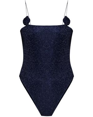 Oséree Lumière Rose Appliqué Swimsuit - Blue