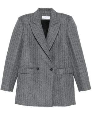 IRO Pinstripe Double-Breasted Blazer - Grey