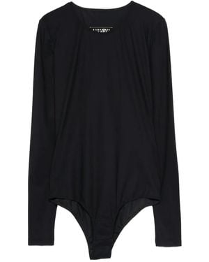 MM6 by Maison Martin Margiela Long-Sleeve Bodysuit - Black