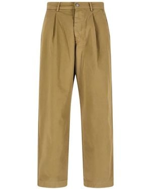 Roy Rogers Pleated Straight-Leg Pants - Natural