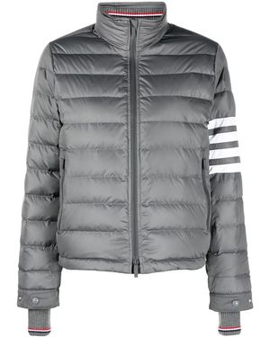 Thom Browne 4-Bar Stripe-Intarsia Funnel-Neck Ski Jacket - Grey