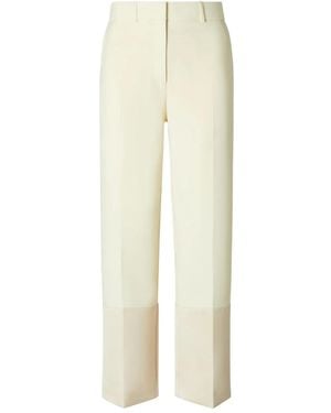 Tory Burch コントラストヘム パンツ - ホワイト