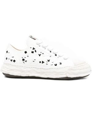 Maison Mihara Yasuhiro Peterson 23 Original Sole Embellished Canvas Low Top Sne - White