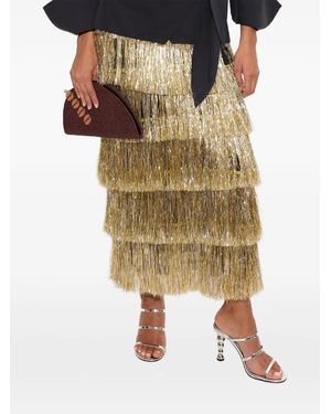 Simon Miller Liv Metallic-Fringe Midi Skirt