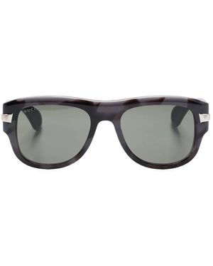 Gucci オーバーサイズフレーム サングラス - グレー