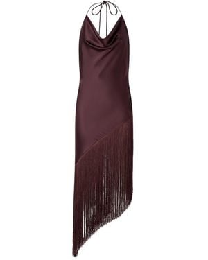 Pinko Asymmetrical Fringed Dress - Purple