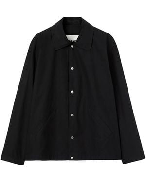 Jil Sander Logo-Print Cotton-Poplin Shirt Jacket - Black