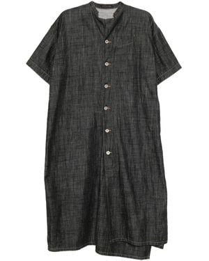 Y's Yohji Yamamoto Buttoned Short-Sleeve Dress - Black