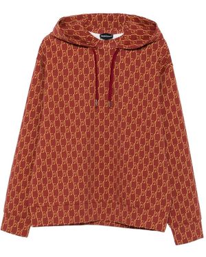 Emporio Armani Printed Cotton Hoodie - Red