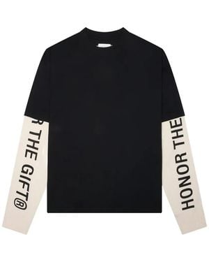 Honor The Gift Logo-Print Double-Sleeve T-Shirt - Black