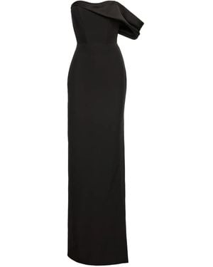 V:PM ATELIER Lya One-Shoulder Draped Maxi Dress - Black
