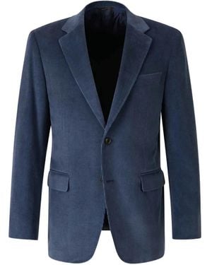Canali Corduroy Two-Button Blazer - Blue