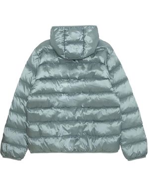 Aape By A Bathing Ape Mooonface Logo Hooded Down Jacket - Blue