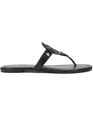 Tory Burch Miller Cutout Leather Sandals - Black