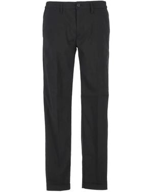 Re-hash Button-Fastening Straight-Leg Pants - Black