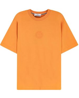 Stone Island T-Shirt Met Ronde Hals - Oranje