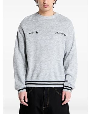 Carhartt Jersey bordado con puños de canalé - Gris