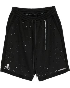 MASTERMIND WORLD Crystal-Embellished Shorts - Black