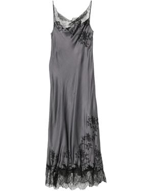Carine Gilson Lace-Trimmed Cowl-Neck Dress - White
