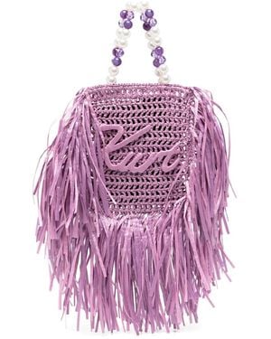 Kurt Geiger Mini Tote Fringe Bag - Purple
