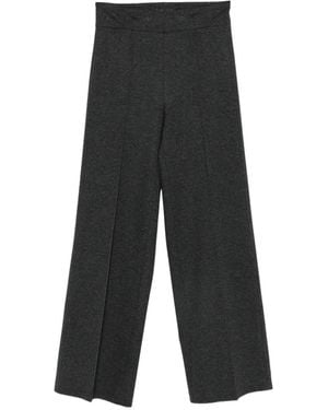 Semicouture Pressed-Crease Wide-Leg Pants - White
