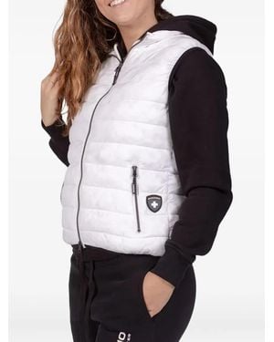 PODHIO Logo-Patch Hooded Gilet - White