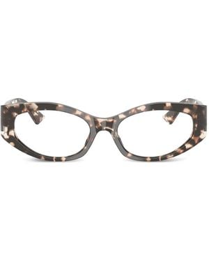 Versace Tortoiseshell Rectangle-Frame Glasses - Gray