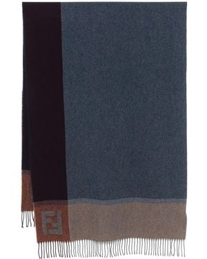 Fendi カラーブロック スカーフ - ブルー
