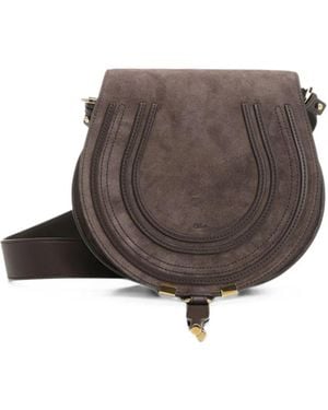 Chloé Marcie Saddle Leather Shoulder Bag - Brown