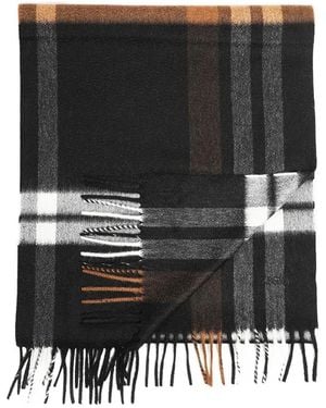 ZEGNA Checked Fringed Scarf - Black