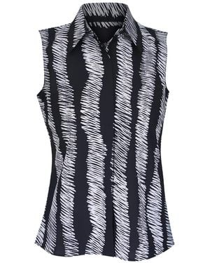 Akris Punto Chemise Imprimée À Design Sans Manches - Bleu