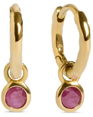 Monica Vinader Ruby-Charm Hoop Earrings - Metallic