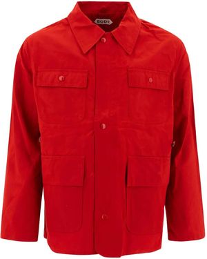 Bode Chaqueta con bolsillos con botones - Rojo