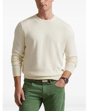 Polo Ralph Lauren Sweater Met Borduurwerk En Ronde Hals - Naturel