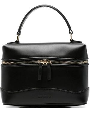 Sandro Leather Mini Bag With A Zipper Closure - Black