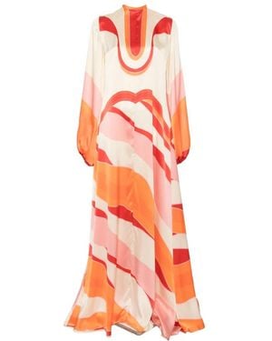 Raquel Diniz Parana'Rn Abstract-Print Tie-Neck Maxi Dress - White