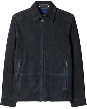 Paul Smith Zip Suede Jacket - Blue