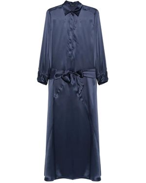 Kiton Panelled Maxi Dress - Blue