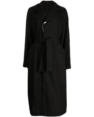 Yohji Yamamoto Belted Trench Coat - Black