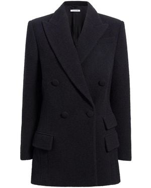 Another Tomorrow Double-Breasted Bouclé Blazer - Blue