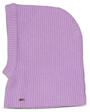 Herno Ribbed-Knit Balaclava - Purple