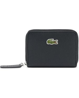 Lacoste Mini Logo-Patch Zip-Around Wallet - Black