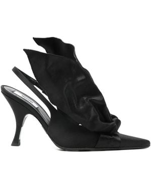 Moschino Bow-Detail Slingback Court Shoes - Black