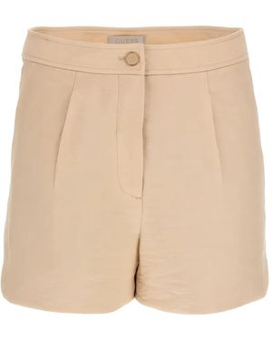 Guess Tailored Pleated Shorts - Natural