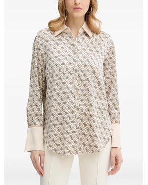 Guess Patterned Collared Shirt - Natural