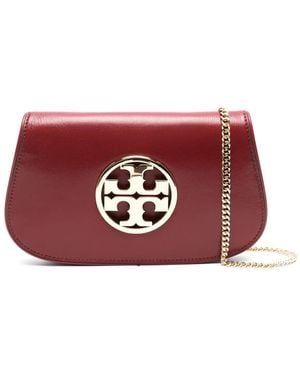 Tory Burch ダブルt レザーショルダーバッグ - レッド