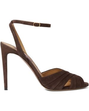 Ralph Lauren Pleated Stiletto Sandals - Brown