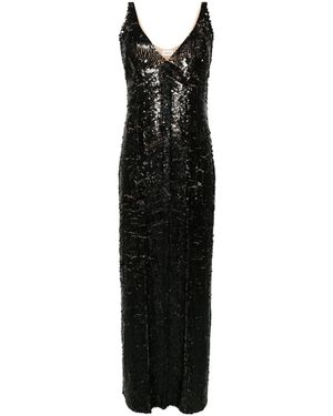 P.A.R.O.S.H. Abito Lungo Con Paillettes - Nero