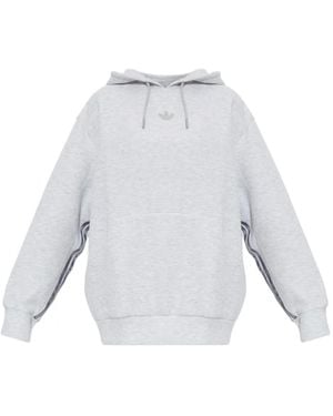 adidas Logo-Embroidered Hoodie - White