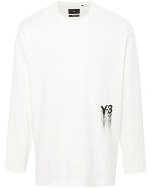 Y-3 Gfx Logo-Printed Cotton T-Shirt - White